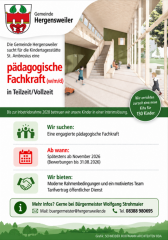 Stellenausschreibung pädagogische Fachkraft